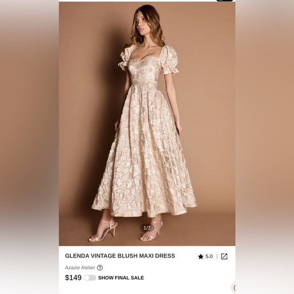 Azazie Glenda Vintage Blush Maxi Dress